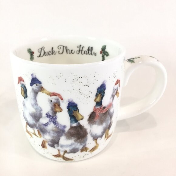 Royal Worcester Wrendale Designs Mug Duck The Halls Christmas Ducks Hannah - Picture 1 of 7